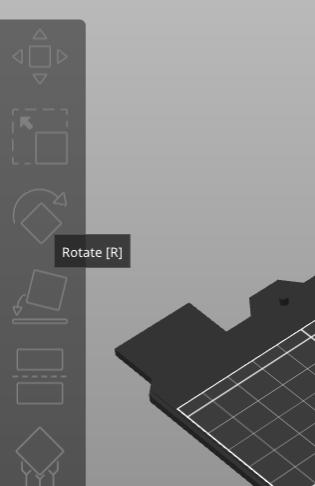 The rotate command can be found in the panel on the left
